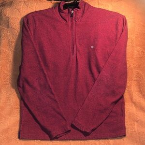 Crown & Ivy Men's Half Zip Neck Sweater in Deep Red
